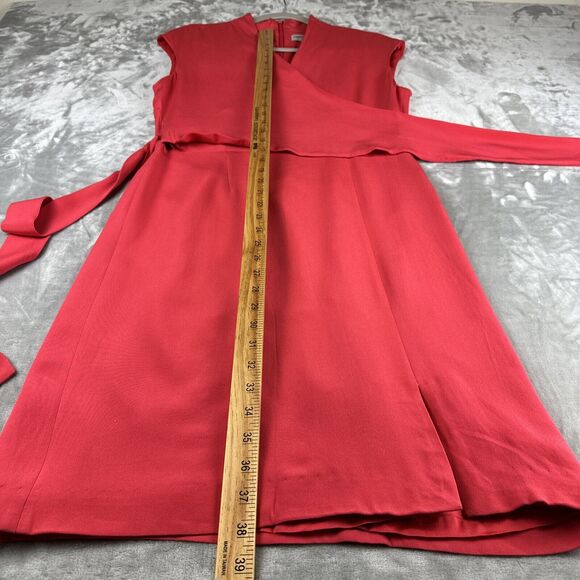 Valerie Stevens 100% Silk Dress Women's 8 Coral Pink Wrap‎ Top Side Tie (0971) - Picture 11 of 11